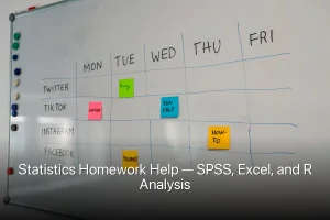 Statistics Homework Help — SPSS, Excel, and R Analysis